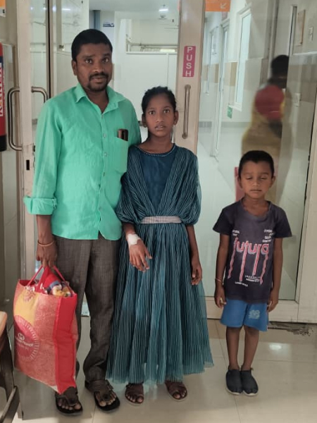 Pallavi receiving hospital care